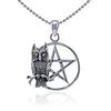 Uil met pentagram zilver