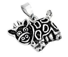 Zilveren hanger koe