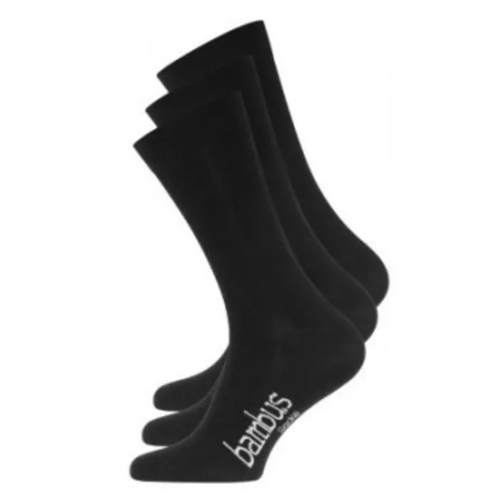 Bamboe sok unisex zwart 3 paar