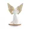 Engeltje gips met houten vleugel - Set van 3