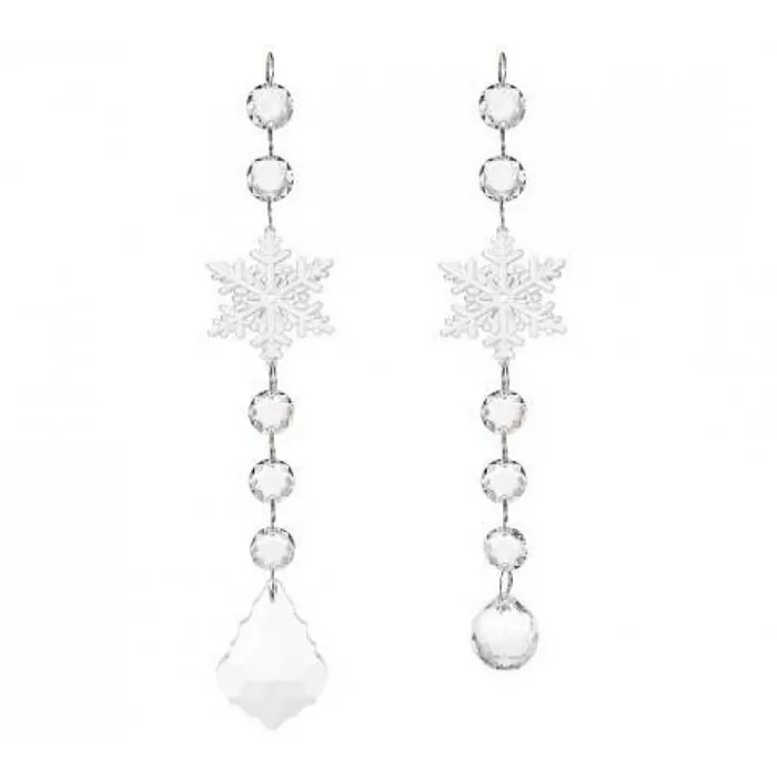 Ijskristal kersthanger glaseffect 2 stuks
