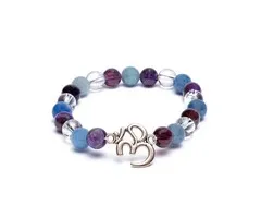 Mala armband amethist aventurijn bergkristal met ohm