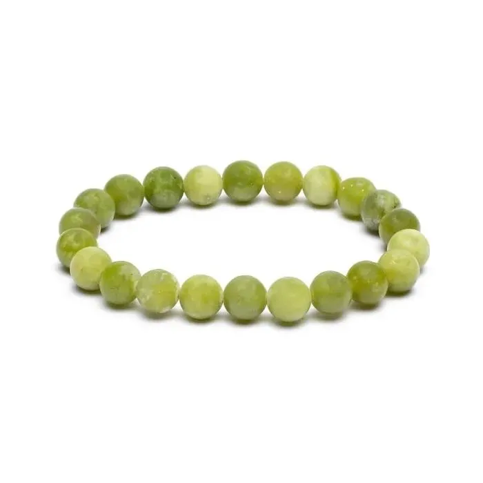 Mala armband groene jade elastisch