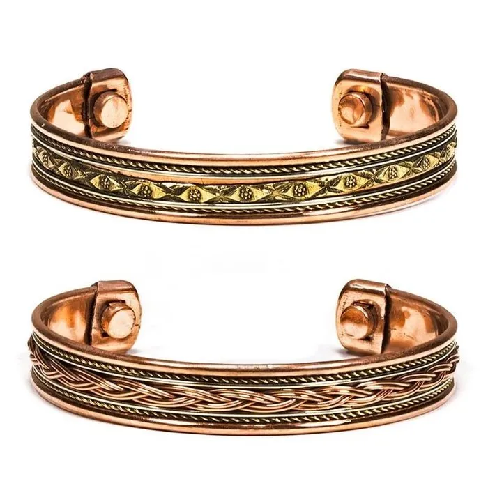 Armbanden magnetisch koper set van 2 stuks