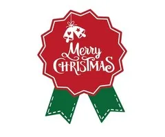 Cadeausticker Merry Christmas 10 stuks