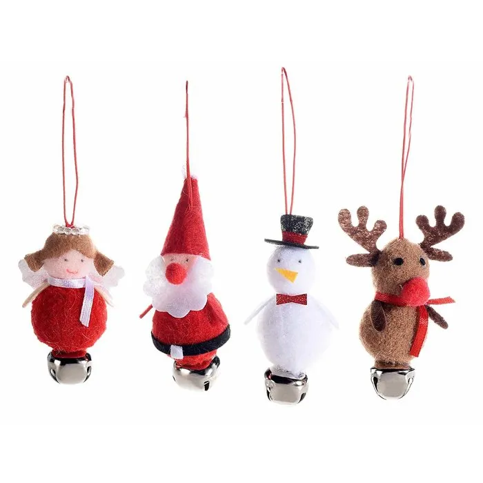 Kerstfiguren met belletje 4 stuks