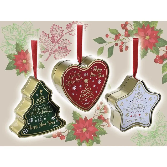 Metalen kerst doosje 3 stuks