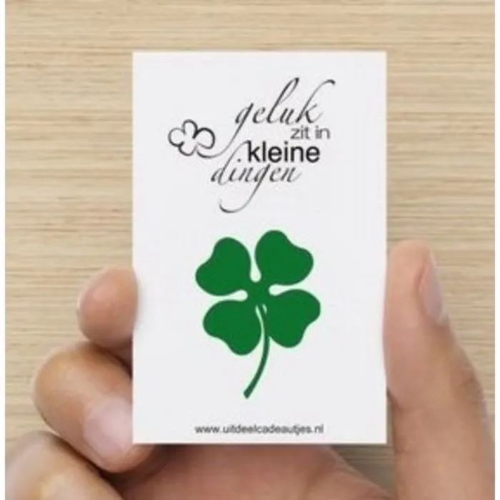 Magneet Klavertje Vier met kaartje