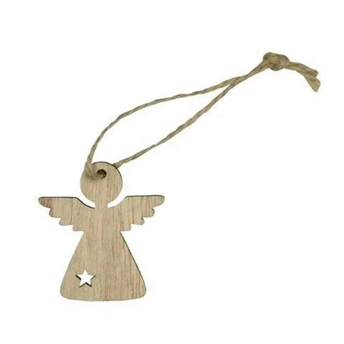 Houten decoratie engel aan koord 3 stuks