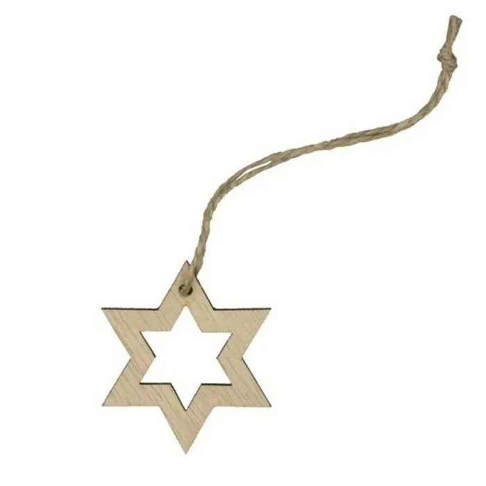 Houten hanger Ster 5 stuks