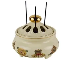 Keramische Wierookbrander met Voorspoedsymbolen