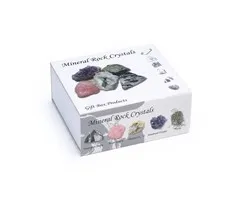 Geschenkdoosje met 5 ruwe kristallen