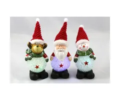 Keramische Kerstfiguur met LED sneeuwbal