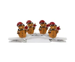 Peperkoekmannetjes op wasknijper 4 stuks