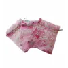 Organza zakje roze engelen 7 x 10 cm