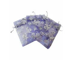Organza zakje Lila engelen 7 x 10 cm