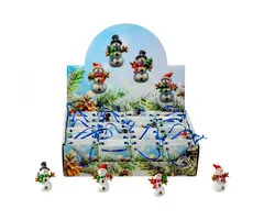 Sneeuwpop in tasje met kaartje