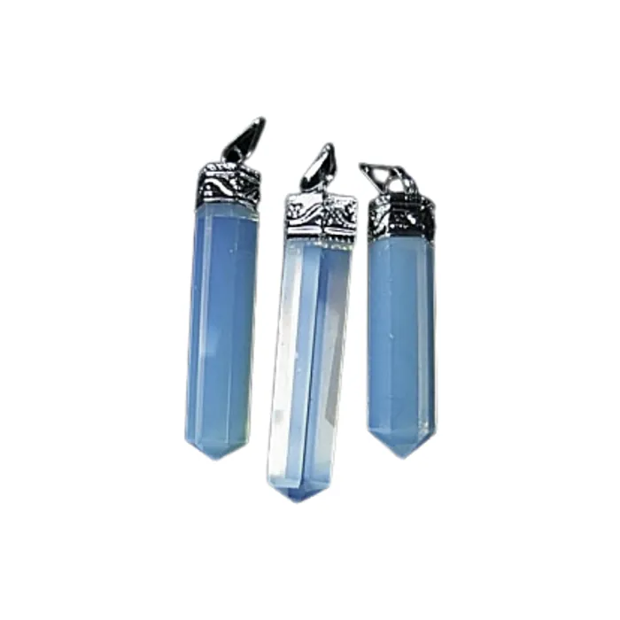 Opaliet hanger met zilverkleurig houdertje