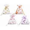 Organza zakjes met vlinderprint 8 x 10 cm