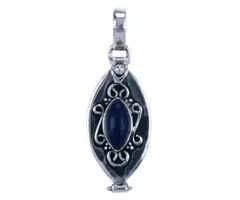 Zilver hanger doosje markies vorm Labradoriet