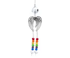 Engelenvleugels met kristal en regenboogketting