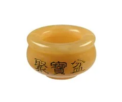 Chinese Money Bowl Calciet oranje 5 cm