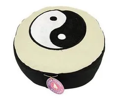 Meditatiekussen Yin Yang geborduurd