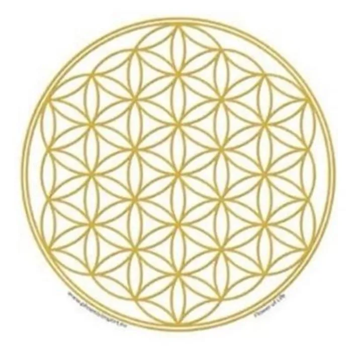 Raamsticker Bloem des Levens goudkleur