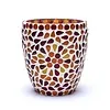 Mosaïek theelichthouder rood/geel