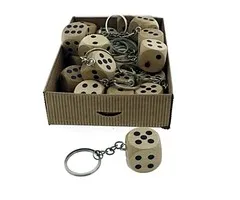 Sleutelhanger dobbelsteen hout