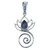 Zilver hanger Lotus met Labradoriet