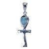 Zilver hanger ankh larimar