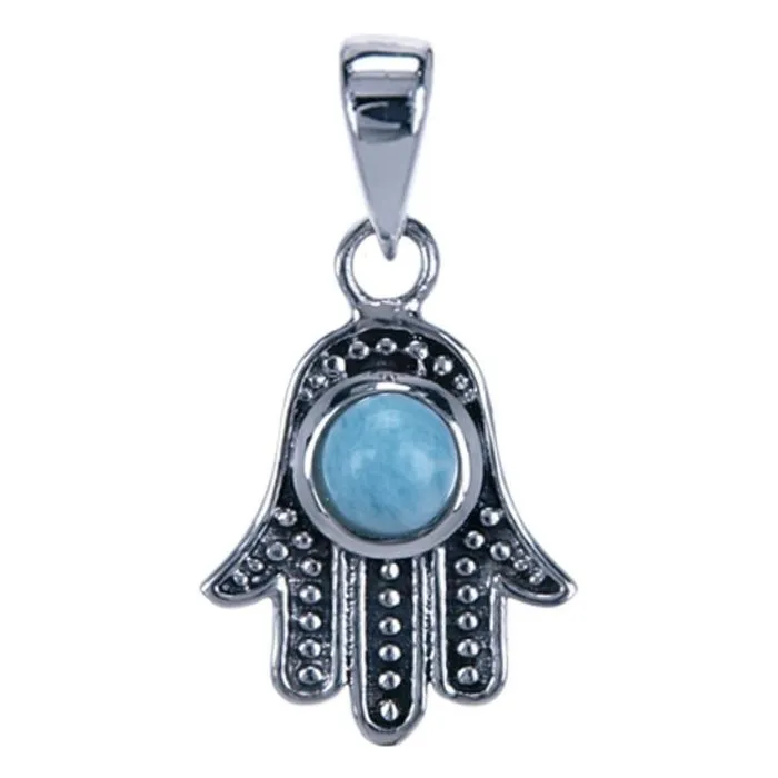 Zilver hanger Handje Fatima Larimar