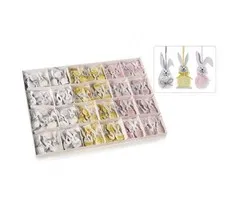 Gekleurde houten konijntjes 10 stuks