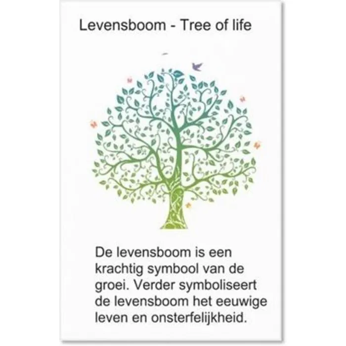 Verstelbare armband tree of life gekleurd met kaartje