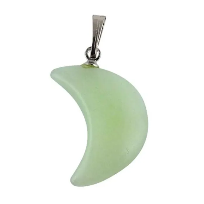Hangertje halve maan Jade met koord
