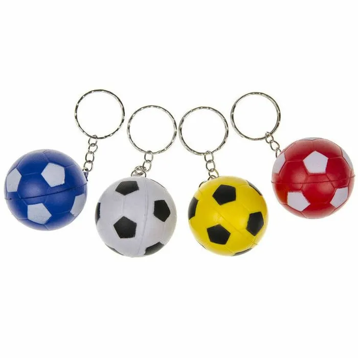 12 stuks Sleutelhanger stressbal voetbal