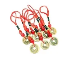 Qing dynastie geluksmunt hanger rood