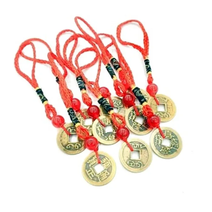 Qing dynastie geluksmunt hanger rood