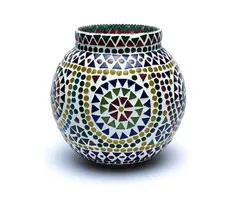 Mozaïek theelichthouder multicolour