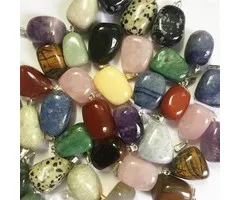 Edelsteen hanger 5 stuks gemixt