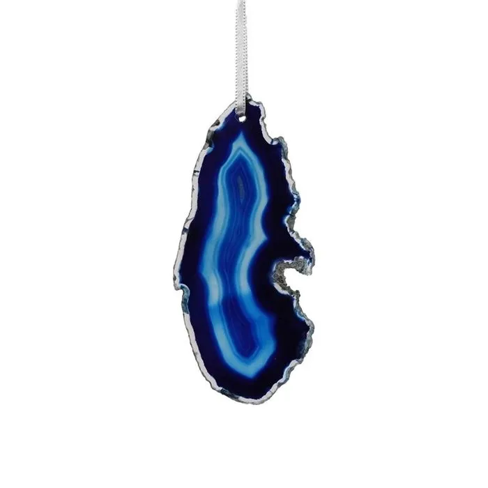Agaatschijf hanger blauw