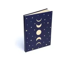 Notitieboek maanfasen & sterren donkerblauw