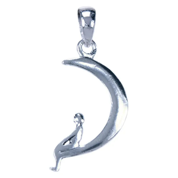 Zilver hanger Kind in maan