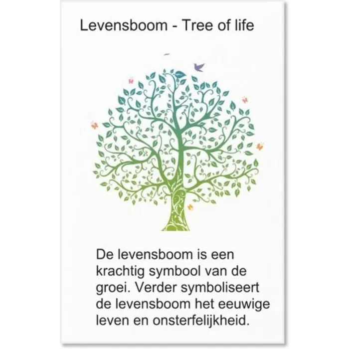 Hanger levensboom metaal met Veterhanger en kaartje