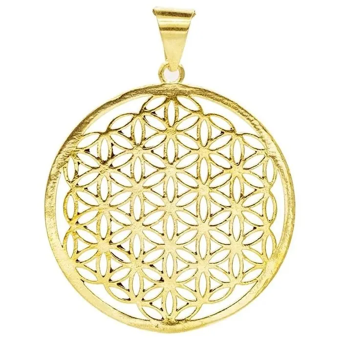 Flower of life hanger messing goudkleurig
