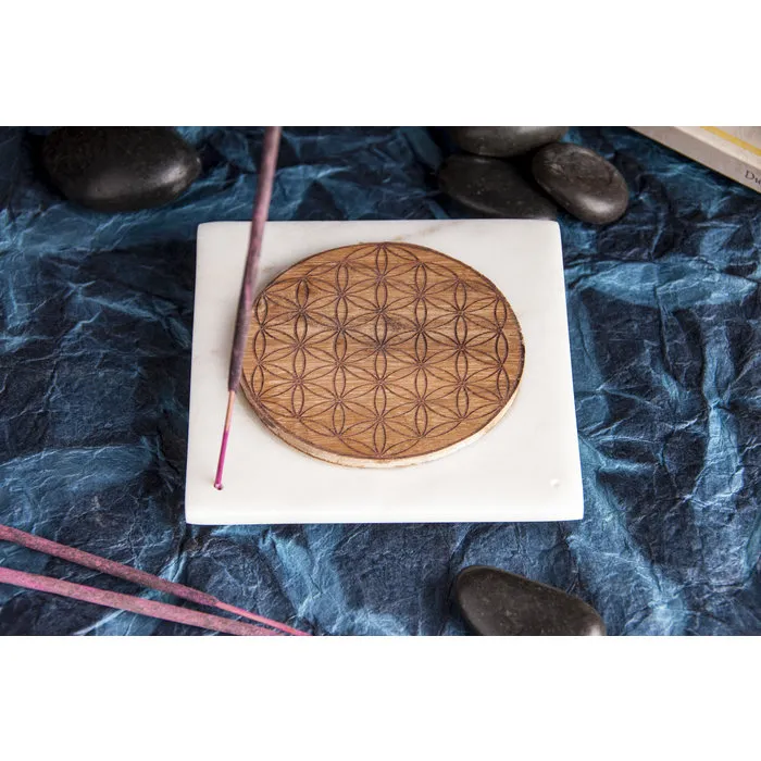 Wierookhouder marmer levensbloem