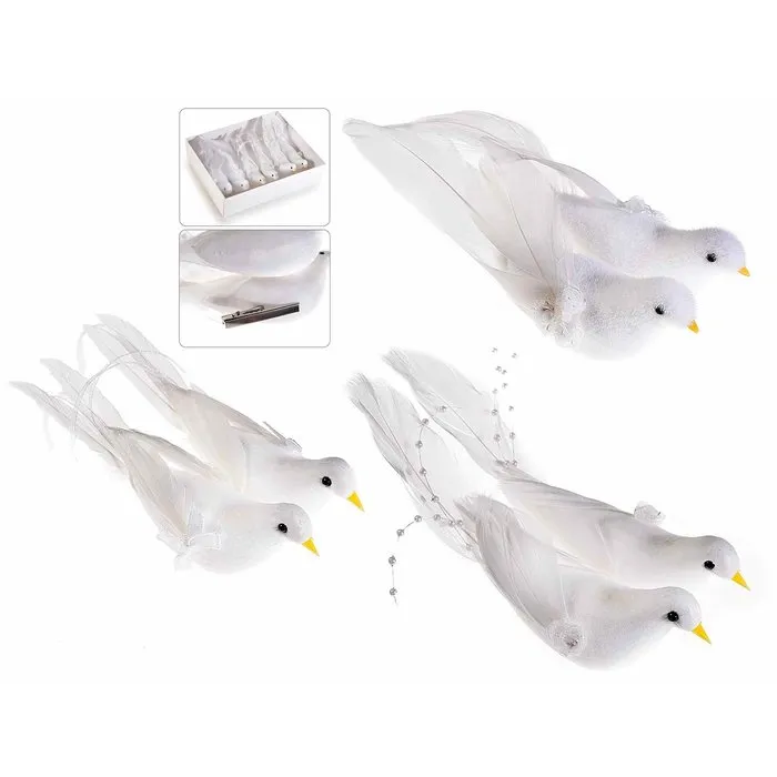 Witte duiven en clip 1 paar