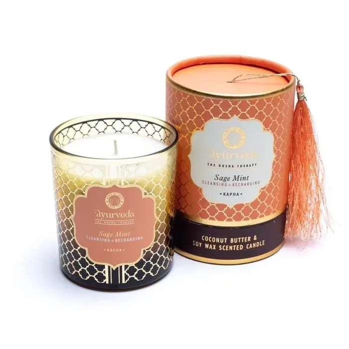 Kapha Ayurveda Geurkaars Salie & Munt | Luxe Geurkaars