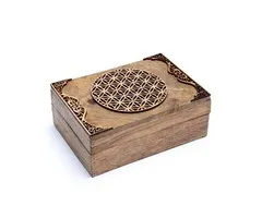 Tarotdoos bloem des levens mangohout